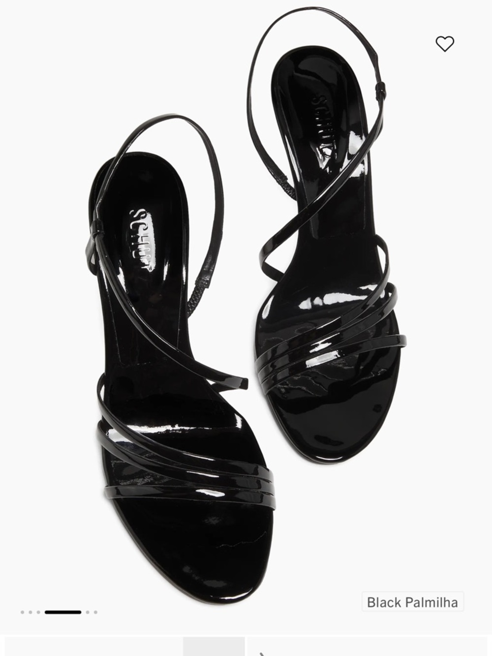 SCHUTZ Black Patent Strappy Slingback Sandals